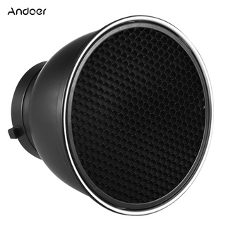 Andoer 7英寸標準罩反光罩配60度蜂巢網 適用於標準保榮卡口閃光燈影視燈