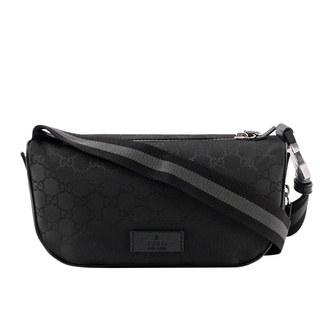 GUCCI GG Logo 尼龍腰包(黑灰色) 449182 G1XHN 8615