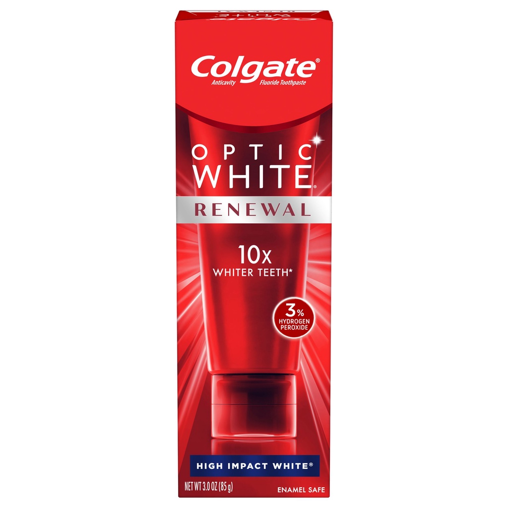 🔥[單條販售區] 🇺🇸高露潔 光感鑽白系列 3% Optic White Renewal 超強衝擊白 美白 強效美白牙膏