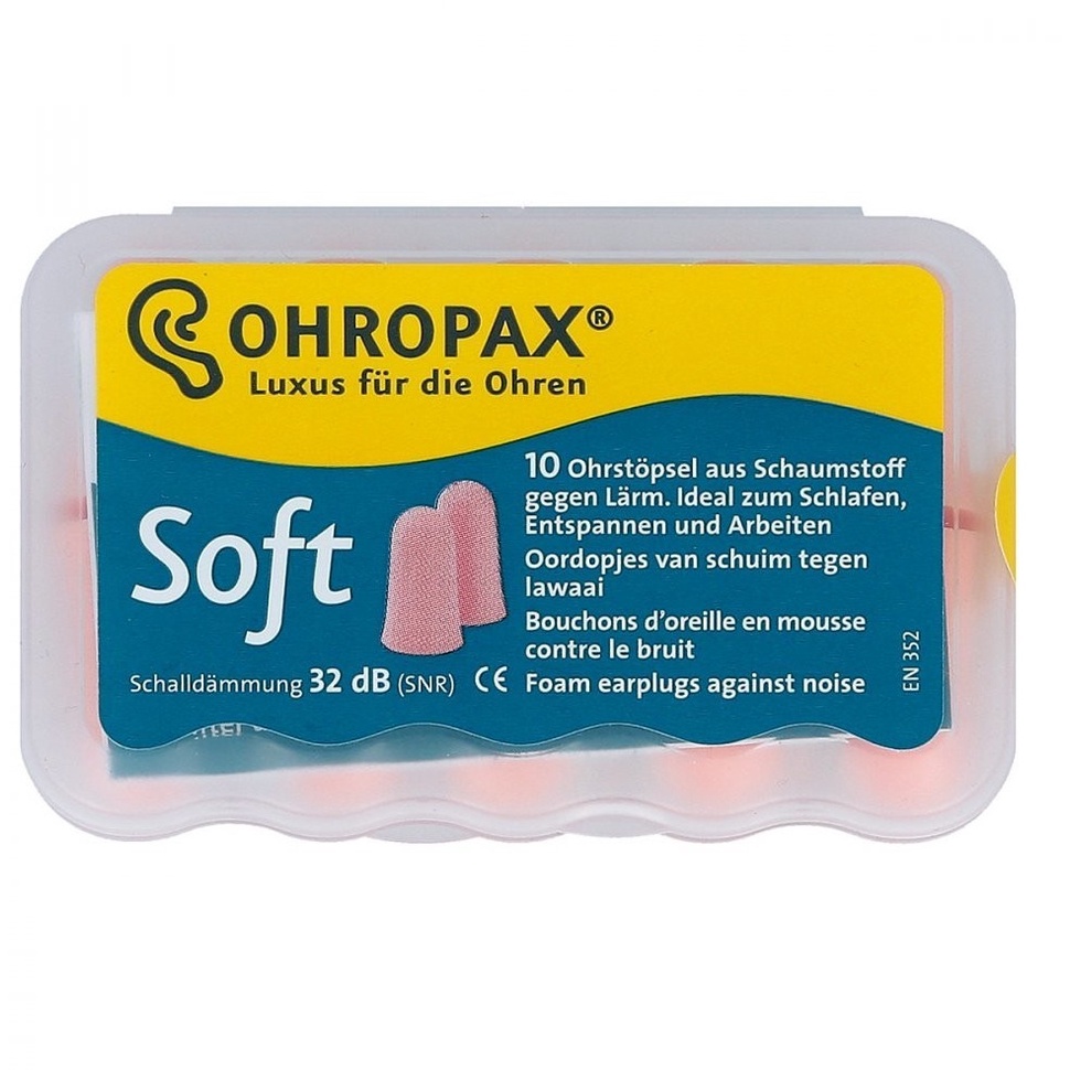 德國原裝 OHROPAX Soft 泡棉式隔音降噪耳塞 隔音抗噪 舒適 柔軟 5對入