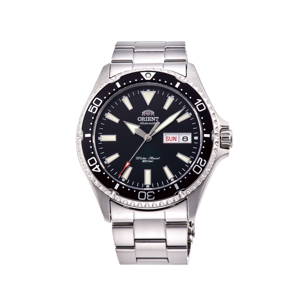 【幸福媽咪】ORIENT 東方錶 WATER RESISTANT系列 200m潛水錶 鋼帶款 黑色 RA-AA0001B