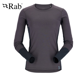 【Rab 英國】Syncrino Base LS Tee 羊毛混紡長袖排汗衣 女 石墨灰 (QBL-33)
