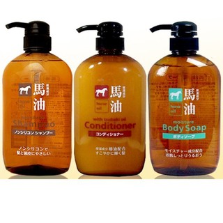 日本製 熊野油脂 馬油無矽靈洗髮精/潤髮乳/沐浴乳600ml 三款可選