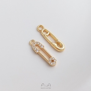 宏雲Hongyun-Ala-14K鍍金（薄層）保色回形針吊飾別針扣吊墜手工diy製作鎖骨鏈耳環掛墜配飾