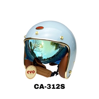 evo 安全帽 ca-312s 維納斯 veuns+ plus 內墨鏡 松霧藍 半罩 全拆洗 正版授權 復古帽 小帽體