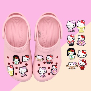 Jibbitz 可愛 Hello Kitty 主題 DIY 可拆卸鞋配件 pvc 涼鞋配件 Crocs 兒童 1000+