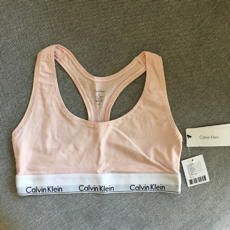 Calvin Klein CK 玫瑰粉色背心胸罩 M 運動內衣 運動背心
