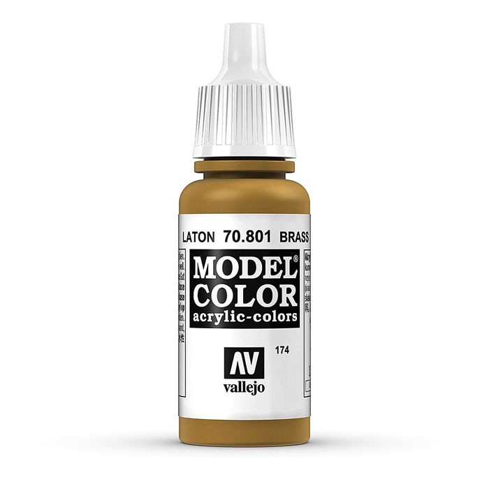 Acrylicos Vallejo AV水漆 模型色彩 Model Color 174 70801 黃銅色 金屬色