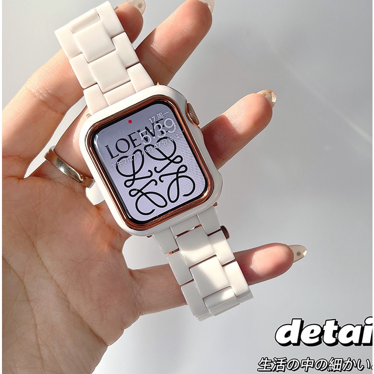 Apple Watch 夏季新款樹脂陶瓷錶帶 小紅書推薦 適用 iwatch SE 1-9代通用 蘋果錶帶 替換腕帶
