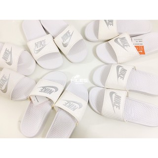 Files - Nike WMNS Benassi JDI 白 銀 字拖 運動拖鞋 女款 343881-102