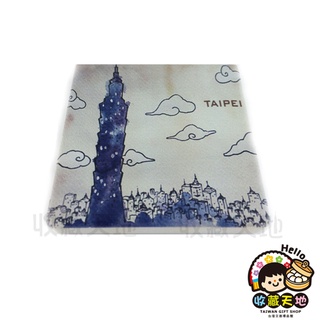 【收藏天地】臺灣紀念品 陶瓷杯墊冰箱貼-臺北大樓