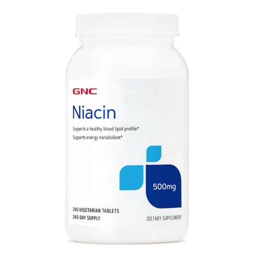 美國GNC Niacin煙酸片維生素B3煙酰胺500mg240粒VB3糙皮