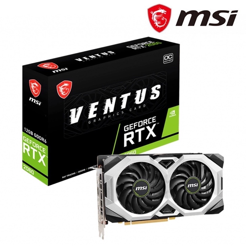 《全新》MSI 微星 RTX2060 “VENTUS” 12G OC 23.1cm 顯示卡
