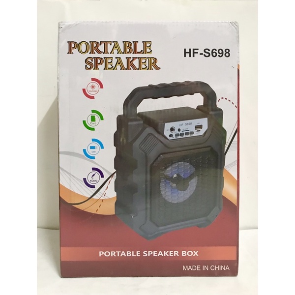 PORTABLE Speaker HF-S698 戶外手提藍芽音箱 藍芽喇叭 藍芽音響 黑色