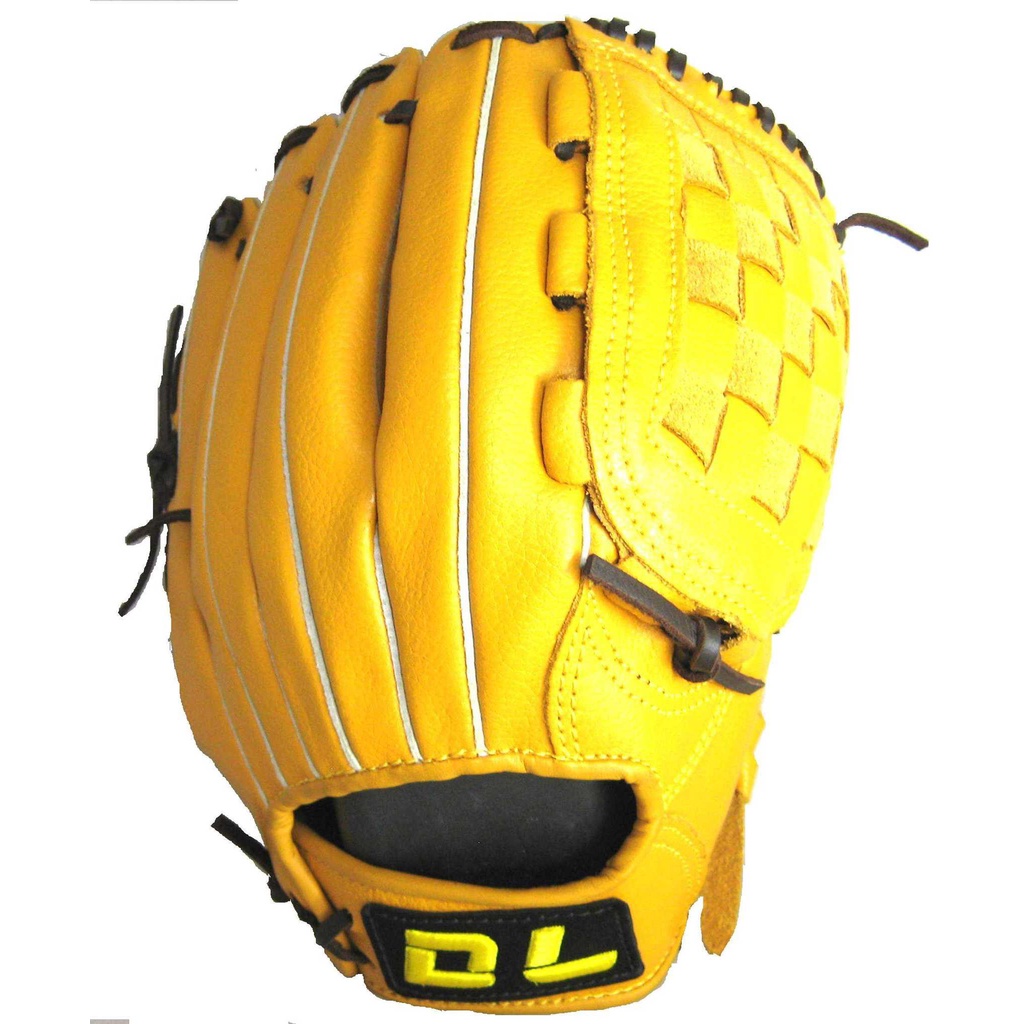 台灣發貨-日式棒球套-棒球服-棒球手套-兒童成人裝-DL-X6-02 牛皮棒球手套  黃色 黑色  特價150元 Xhn