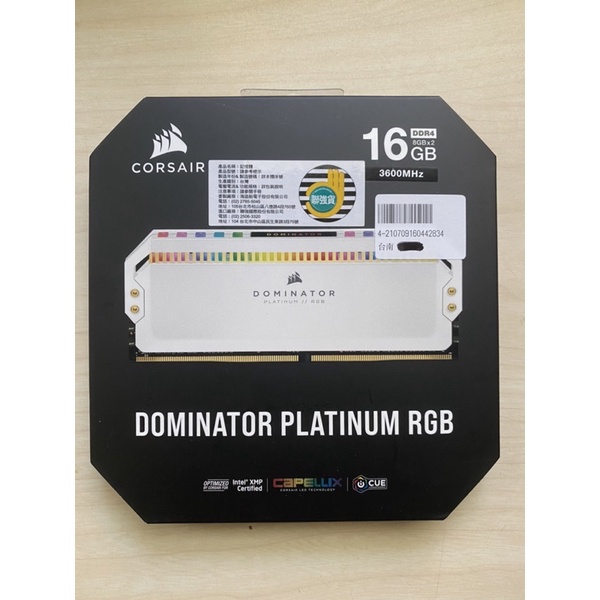海盜船 白金統治者 記憶體 CORSAIR DOMINATOR PLATINUM 16GB（8G*2）DDR4-3600