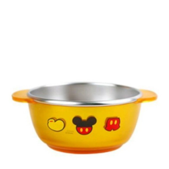 韓國 米奇 霧面金屬 雙耳防燙 兒童碗 不鏽鋼碗(小款)