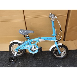(免運+5大贈品)【OYAMA】歐亞馬JR200 12吋高碳鋼折疊車(藍色)(從小騎到大的折疊車)-【台中-大明自行車】