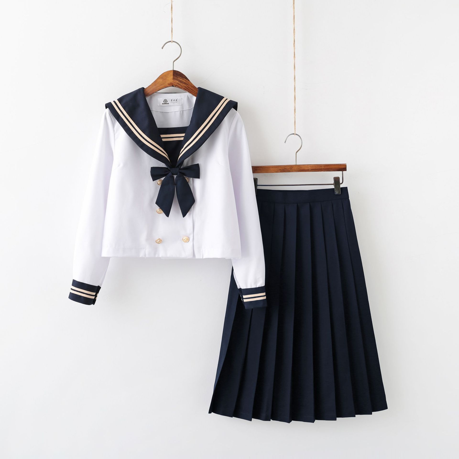 原創jk制服百褶裙日系水手服學院風中間服秋冬長裙班服校服套裝女 蝦皮購物
