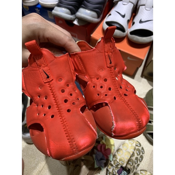 Nike 寶寶洞洞透氣涼鞋 男童女童涼鞋紅色15cm