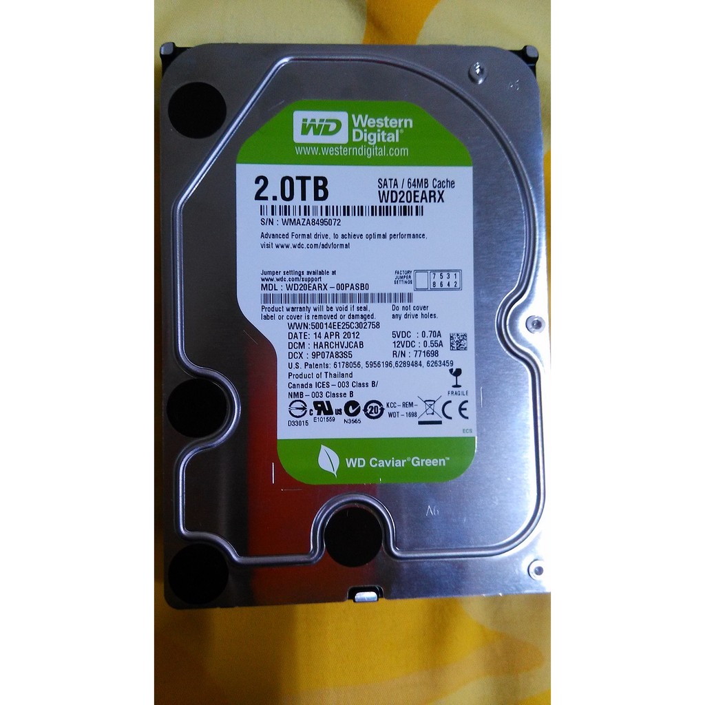 WD 3.5 吋 WD20EARX 2T HDD