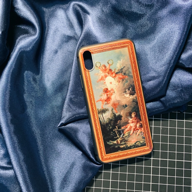 Iphone X Xs 手機殼軟殼保護殼油畫復古愛神小天使邱比特9 9成新未使用 蝦皮購物