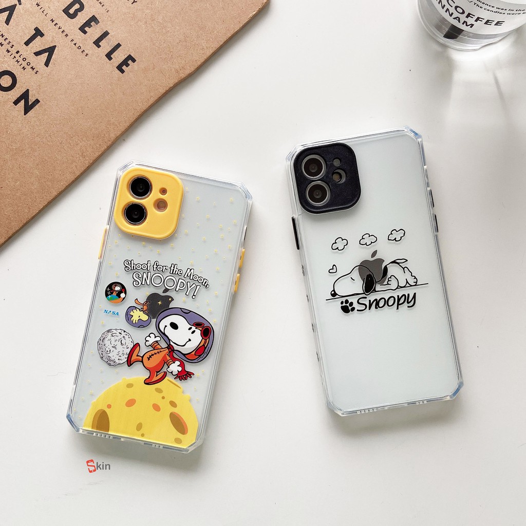 現貨 側邊圖案卡通史努比鏡頭全包透明軟殼蘋果iphone11 12軟硅膠全包防撞防摔手機殼保護殼保護套犀牛盾水晶盾