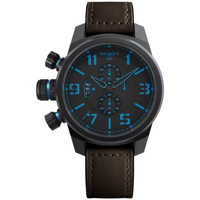 elegantsis 傑本尼氏 ELJT48-OU02LC JT48精準射擊腕錶/黑x藍 48mm