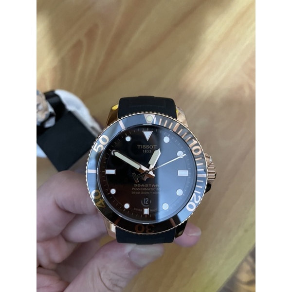 TISSOT SEASTAR 1000玫瑰金機械錶 T1204073705101