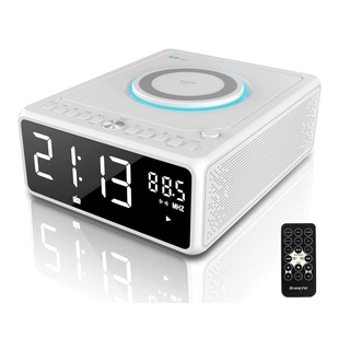 美國BoomBox CD藍芽可充電播放器 附遙控器 雙鬧鐘收音機 QI 無線充電器 藍牙數位 FM 多功能鬧鐘CD播