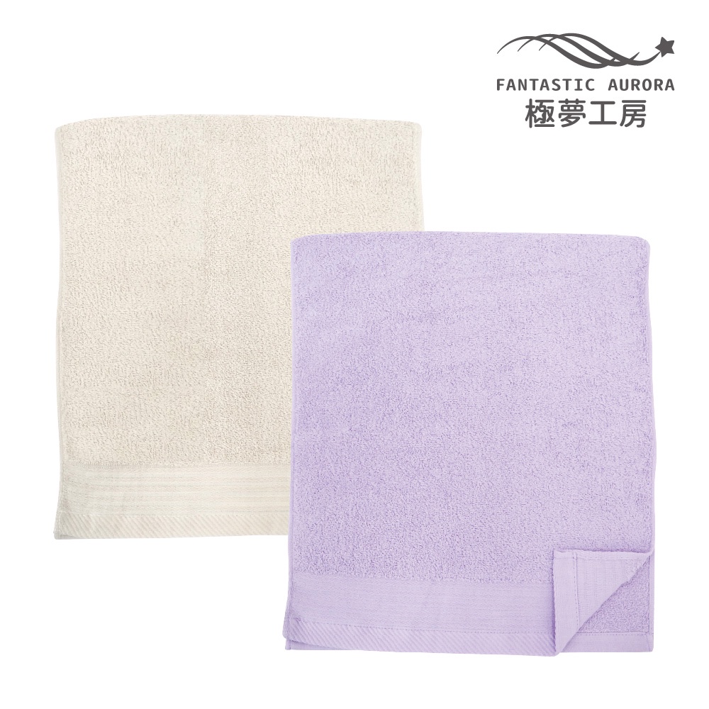 【極夢工房】簡約緞條毛巾-2色 100%棉 33x76cm 台灣製造