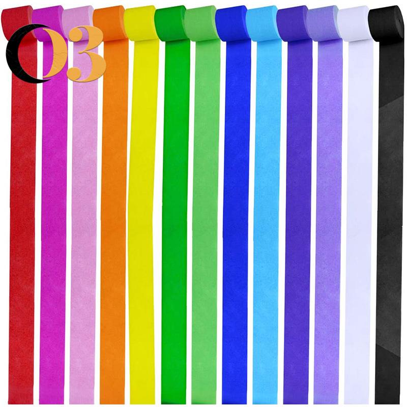 生日聖誕節派對彩帶背景裝飾皺紋紙彩虹彩帶（13卷）  蝦皮購物