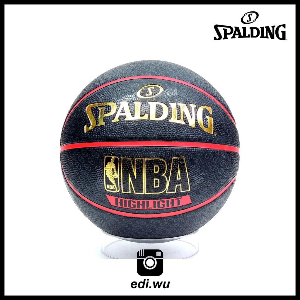 【EDI'S】SPALDING 斯伯丁 熱銷 HIGHLIGHT NBA 7號 黑紅 籃球 另售 MOLTEN NIKE