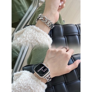 APPLEWATCH錶帶 金屬錶帶 iwatch7適用蘋果手錶 小香風 蘋果錶帶 不銹鋼錶帶iwatch