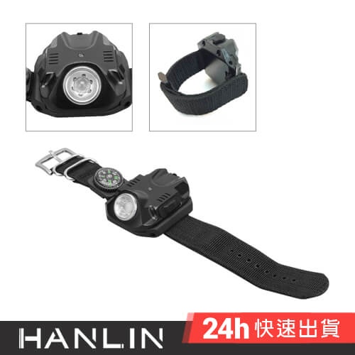 【HANLIN-NK18】防水手戴式強光燈時間錶(獨家設計)-衝擊光炮/騎車/慢跑/夜遊/露營/釣魚(帶時間日期)手錶