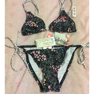 Roxy Bikini 百貨正品/二件式泳衣/Size S 無鋼圈/扣式 花花風 全新含吊牌