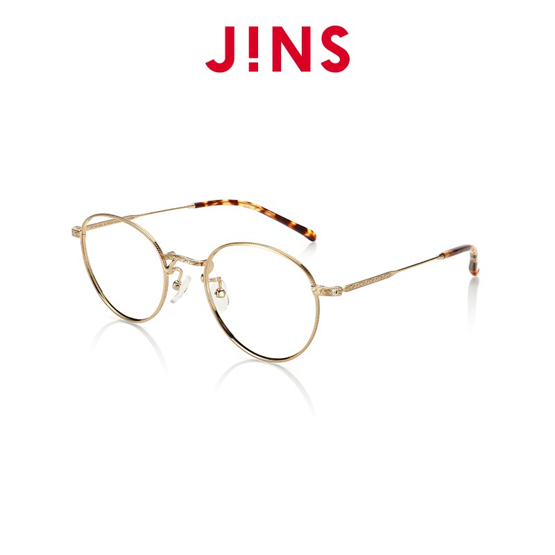 【JINS】 Classic Slim 雕花金屬細框眼鏡(ALMF16A267)金色