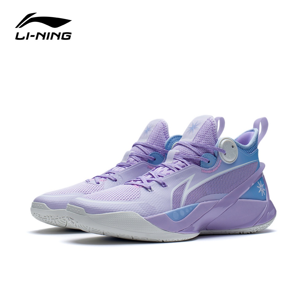 【LI-NING 李寧】音速X 男子 高回彈 籃球鞋 丁香紫/新極光藍 ABAS069-7