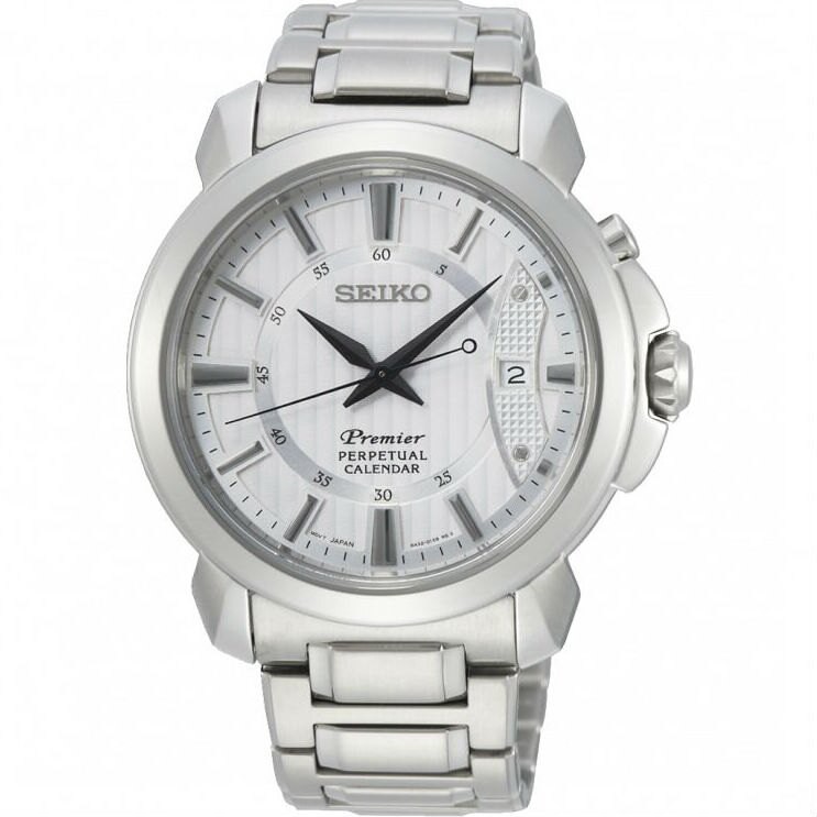 Seiko 精工錶 6A32-00Z0S(SNQ155J1) Premier 藍寶石水晶萬年曆腕錶/白面 42mm