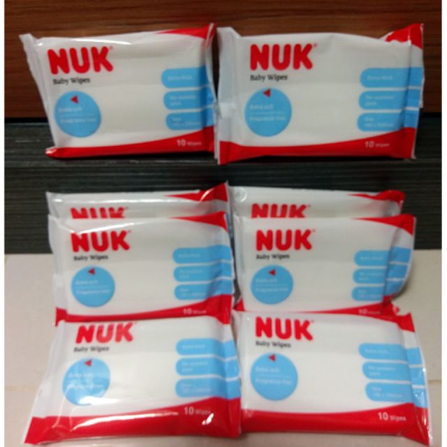 &lt;現貨&gt;NUK純水濕紙巾10抽厚型 單包12元