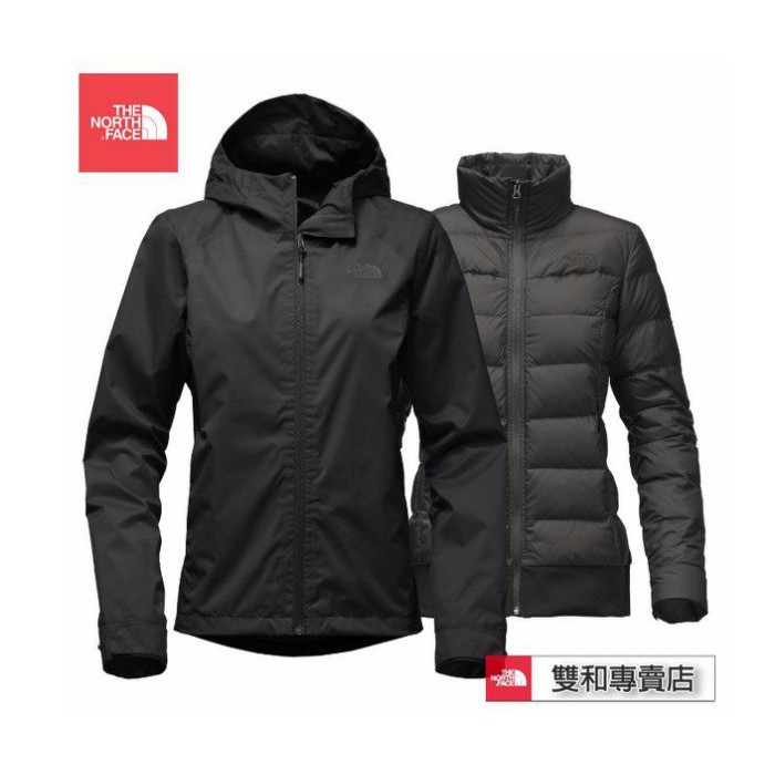 -滿3000免運-[雙和專賣店] THE NORTH FACE 女 DV 550F 羽絨兩件式外套/NF0A2VHA/黑