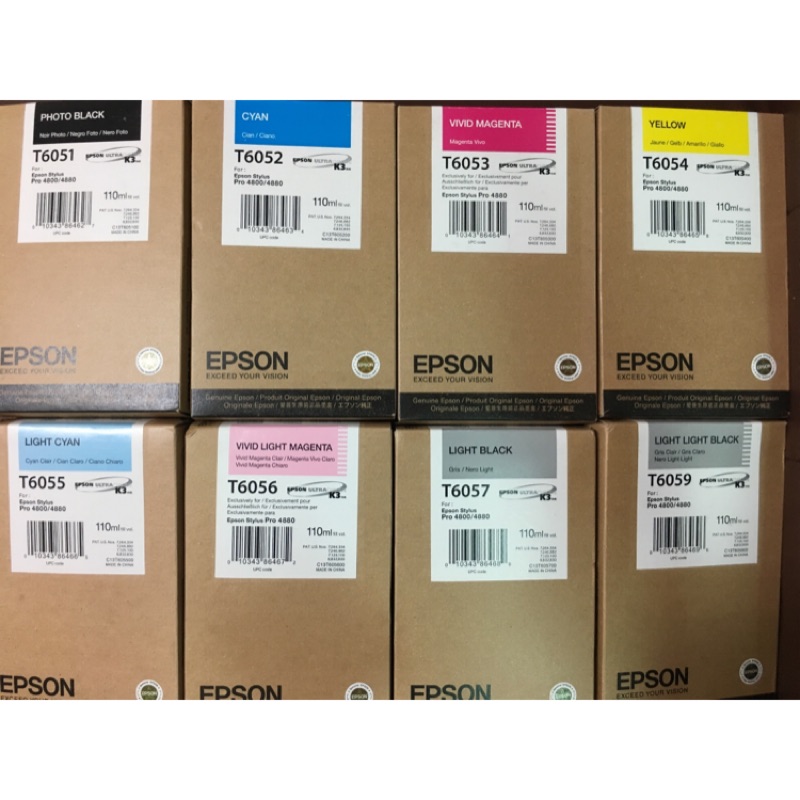 EPSON 4880 4800 墨水匣 TO6051-TO6059 共8色 盒裝 無單賣 全新