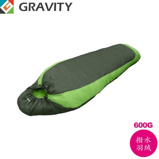 【GRAVITY 巨威特 信封型撥水羽絨睡袋600G淺綠/深綠】 111601G/羽絨睡袋/露營睡袋/睡袋/悠遊山水