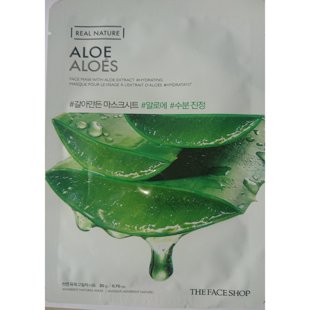 The Face Shop Real Nature Aloe Mask 菲詩小舖-蘆薈面膜