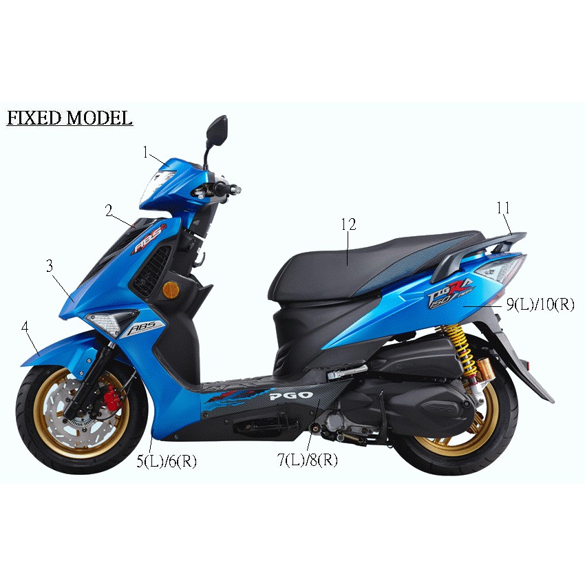 Pgo Tigra 彪虎150 車殼把手前蓋把手前蓋擋風板前土除方向燈飾蓋下護蓋車身蓋靚藍 蝦皮購物