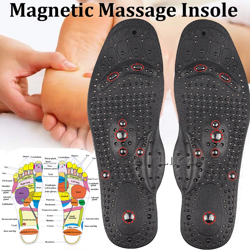 1 對磁療足部按摩鞋墊男女通用減肥促進血液循環足部磁鐵保健鞋墊