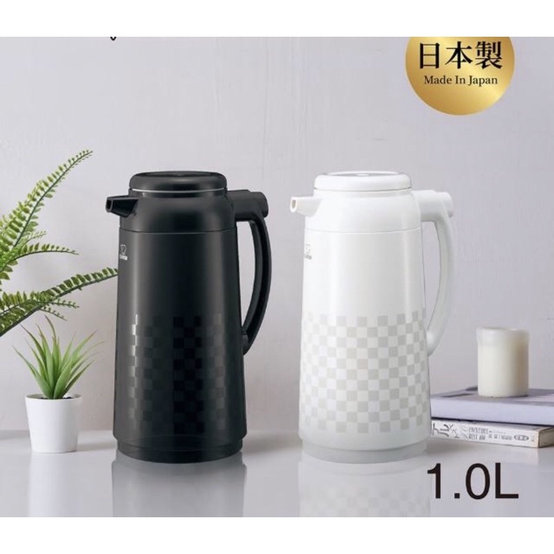 【ZOJIRUSHI 象印】日本製玻璃內膽保溫壺-1000ml(AFFB-10市松紋)