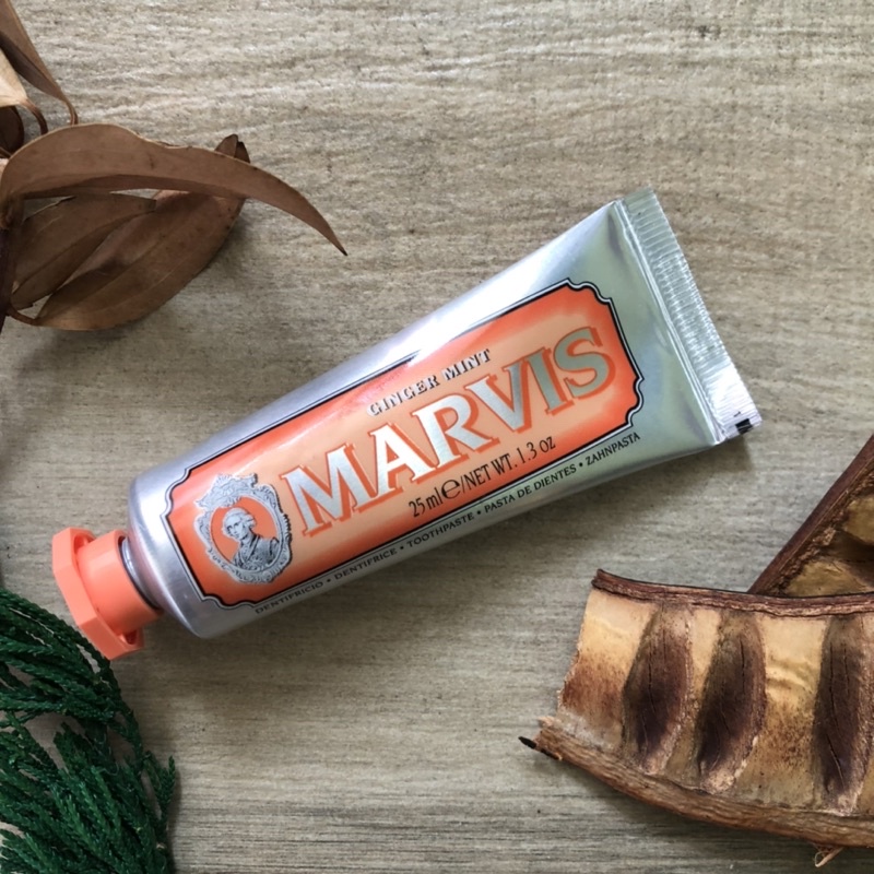 【全新】Marvis牙膏－生薑薄荷（橘）25ml（無盒） 旅行隨身