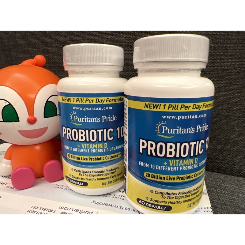 [現貨在台］Puritan’s Pride普瑞登PROBIOTIC 10益生菌+維生素D(60膠囊）