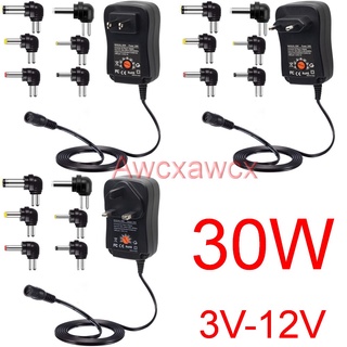 30W AC 適配器 DC 3V 4.5V 5V 6V 7.5V 9V 12V 1A 2A 2.5A 可調電壓電源 US